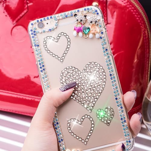 Epakh 84 Glitter Bling Rhinestone Sticker, Heart, Silver