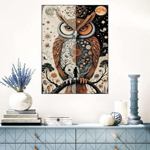 Benjenes Owl Diamond Art Kits for Adults, Diamond Painting Kits