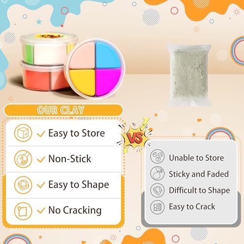 Aestd-ST Air Dry Clay Kit - Animal Theme, Modeling Clay for Kids