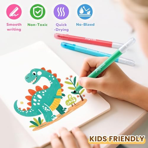 JoyCat 12-Color Erasable Markers for Kids, Dual Tip Magic Pens for Paper