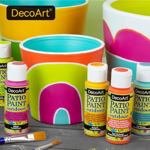 DecoArt ACRYLIC PATIO PAINT FAN FAVORITES SAMPLER SET, Assortment, 2 Fl Oz (Pack of 18)