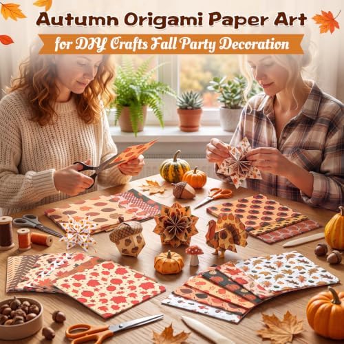 Harloon 500 Sheets Fall Origami Paper, 20 Styles 6x6 Inch