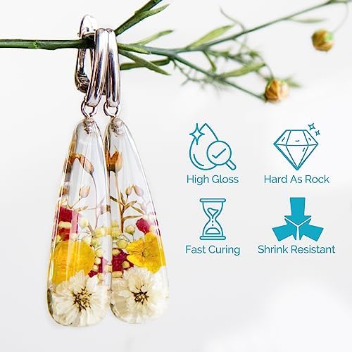 UV Resin Kit 400g Bulk, No Odor Clear Hard Fast Epoxy Resin Kit | Upgraded Formula for Jewelry Making, Handmade Decoration DIY Craft Coating, Cures Fast Under UV Lamp
