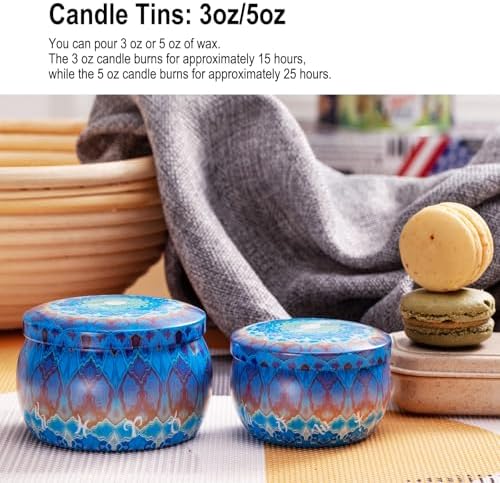 DIY Candle Making Kit for Kids & Adults - 28 Pack 3oz Metal Tins with Unique Mandala Patterns, Complete Supplies with Wicks, Wick Stickers & Holders - Perfect Family Craft Activity & Gift Set