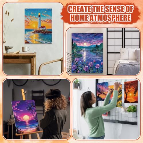 Sherr 140 Pcs 20 Set Pre Drawn Canvas Painting Kit, Sunsets