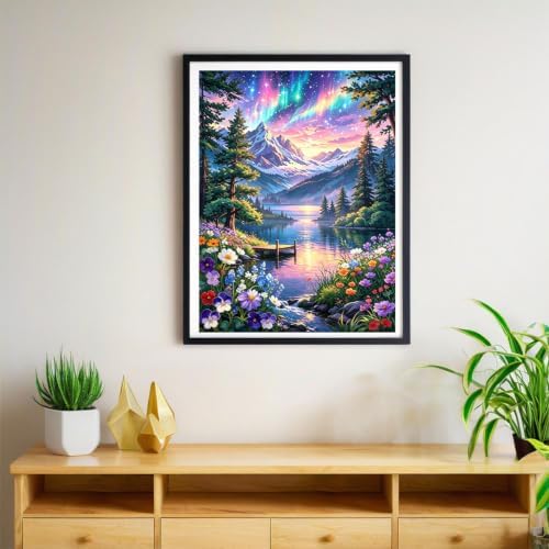 bleihum Aurora Diamond Art Kits for Adults, Starry Sky Gem Art for Adult