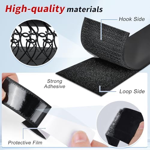 1 Inch x 27Ft Hook and Loop Strips with Adhesive, Double Sided Self Adhesive, Nylon Self Tape for Home Office School and Crafting