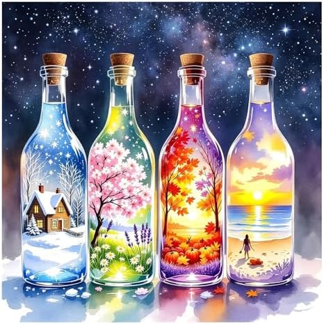 HvasJing Link Diamond Painting Kit for Adults, Four Seasons Diamond Art Kit