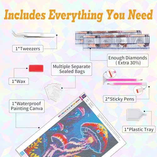 Jellyfish Diamond Art Kits for Adults Beginners 12x16 in, DIY Craft Gift