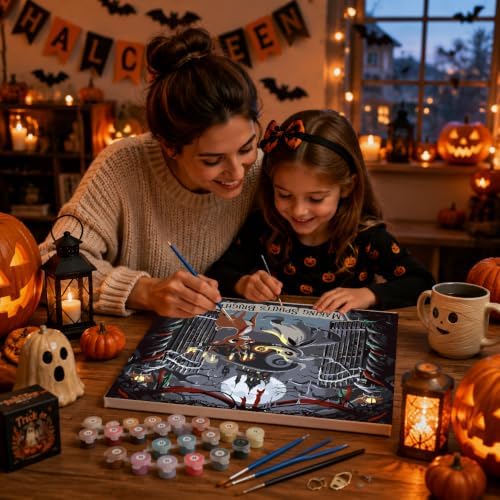 Christmas Paint by Numbers Kit for Adults Beginner with Framed 10x10 Inch