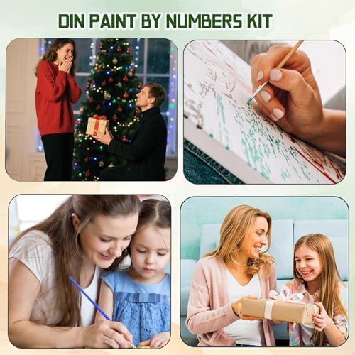 ICYANART 4 Paint by Numbers Kit for Adults Flowers, with Frame and Easel