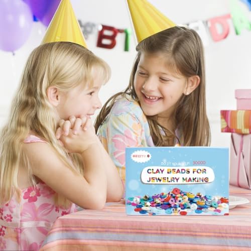 Redtwo 30000 Pcs Clay Beads 192 Colors Bracelet Making Kit | 9 Boxes Polymer Clay Beads for Jewelry Making, Friendship Bracelet Kit Holiday Gifts for Girls Adults