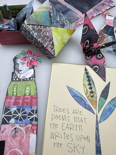 Yasutomo Origami Painted Paper Mishmash, with 6 Patterns and 24 Sheets, Size 5 7/8” Square, Arts and Crafts Supplies