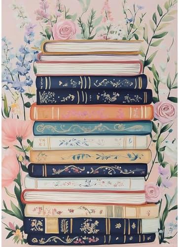 Books Diamond Art Kits for Adults Round Diamond Painting 12x16 Inch