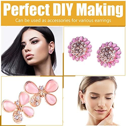 Gold Earring Posts Stainless Steel, Hypoallergenic Flat Pad Earring Studs