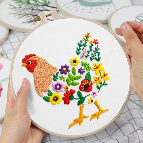 Louise Maelys Hen Embroidery Kit for Beginners Farmhouse DIY Craft