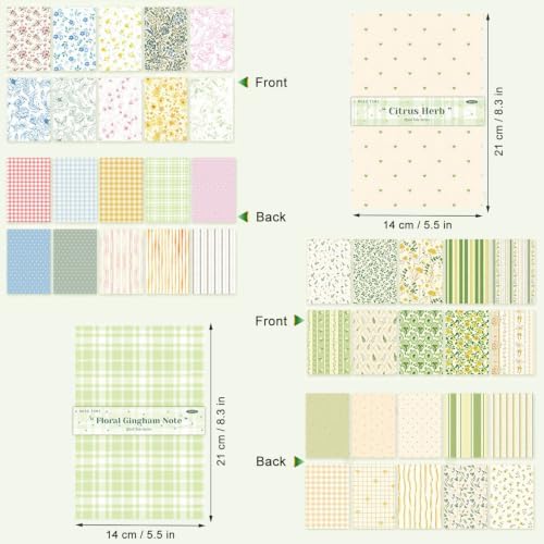 60 Sheets Scrapbook Paper, 5.5x8.3in Double Sided Floral Decoupage Paper for DIY Scrapbooking Supplies Junk Journaling Cards Making Collage DIY Craft Gifts