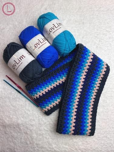 Yarn Pack, 2 skeins of 50g Each, Soft Cotton Yarn for Crochet and Knitting, Craft DK Amigurumi Yarn (Blue Spruce)
