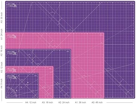 Elan Cutting Mat A3 Pink & Purple, Self Healing Cutting Mat 12x18 Inch, 5-Ply Craft Board Pink, Hobby Board for Crafts 12x18 Inch
