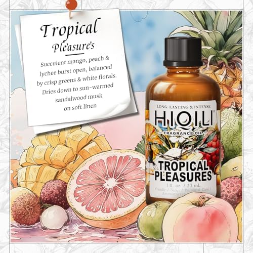 HIQILI Tropical Pleasures Fragrance Oil for Diffuser,Candle Soap&Body Craft