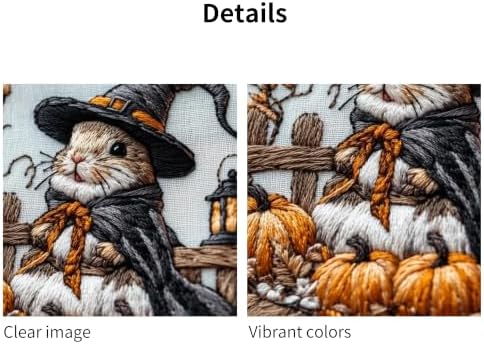Embroidery Halloween Kit for Adult, Embroidery DIY Starter Kit