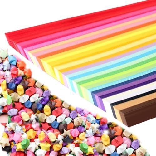 Star Origami Paper, DIY origami paper star strips(27-Color 1030 sheets)
