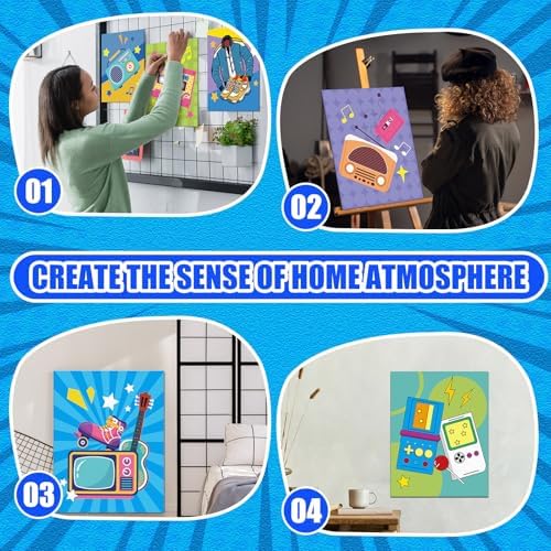 Sherr 140 Pcs 20 Set Pre Drawn Canvas Painting Kit, Vintage