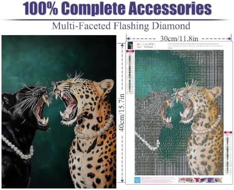 Cheetah Diamond Art Kits for Adults, Diamond Painting Kits for Beginner DIY