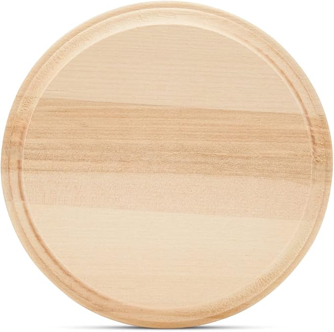 Round Wooden Discs 5 inch, Pack of 1 Unfinished Wood Coasters for Crafts, Modern Coasters, Wood Rounds for Crafts, by Woodpeckers