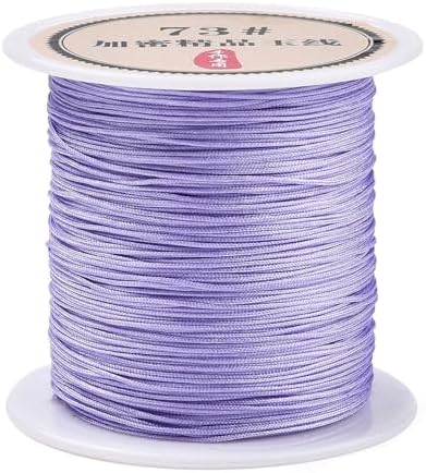 Nylon String for Bracelets, 0.6mm Diameter, 40m Roll, Purple (Lilac), Perfect for Jewelry Making, DIY Crafts, Chinese Knots
