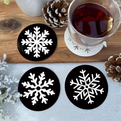 30 Pieces Christmas Snowflake Stencil Reusable Plastic Drawing Painting Stencil Winter Holiday Templates Stencils for Crafts Window Glass Wall Cookies (30 Snowflakes)