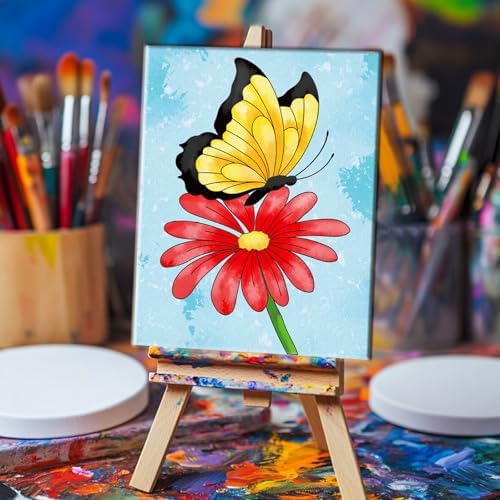 ACRNIGHEET Pre Drawn Canvas to Paint for Adults, 10pcs Flower Theme Pre Printed Canvas 8 X 10 Inch, Painting Kit for Adults Home Decor and Party Game, Ready to Paint for Beginners