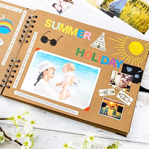 Scrapbook Album, 50 Pages, 11 x 8.5 Inch, Brown Photo Album, Scrap Book | Hardcover with Thick 200 GSM Kraft Paper, Ideal for Your Scrapbooking Albums, Art & Craft Projects (Brown, 11 x 8.5 Inch)