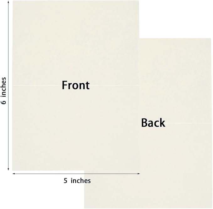 50 Pack Blank Folded Cardstock Cards, Cream Color, 3x5