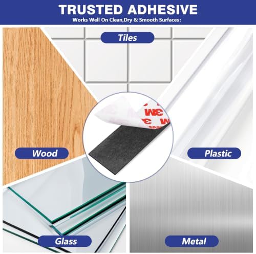 12 Pack Magnetic Strips, Magnetic Tape with Adhesive(4" x 2")