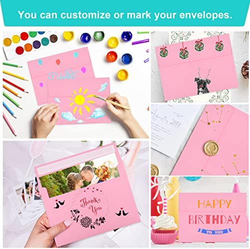 70 Packs of Invitation Envelopes, A2 Envelopes Pink Postcard for 4.5x5.5 Cards for Invitations, Self Seal for Photos RSVP, Greeting Cards