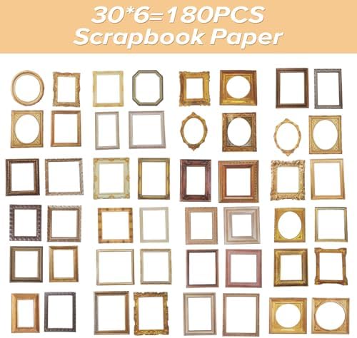Vintage Frame Stickers 180 PCS for Scrapbooking, Scrapbook Embellishments and Stickers for Junk Journal, Planner, Wedding Album, DIY Craft Supplies and Decorations