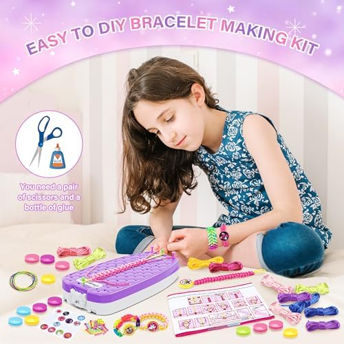 Friendship Bracelet Making Kit for Girls Ages 6-12, DIY Jewelry Craft Toy