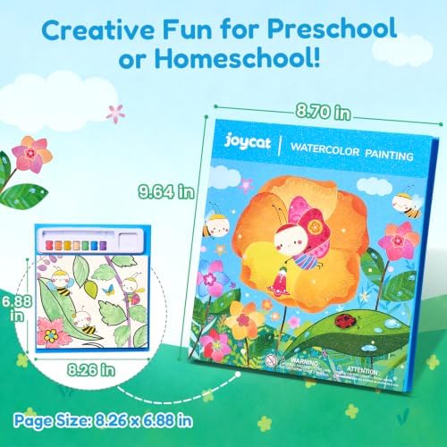 JoyCat Paint with Water Coloring Books for Toddlers (Bugs & Blossoms)