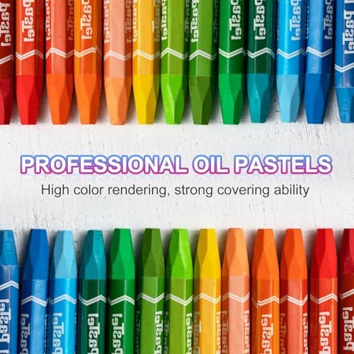PATIKIL Blue Green Oil Pastels, 48Pcs Soft Oil Crayons Pastels Stick Vibrant and Creamy Art Supplies Bulk for Artists Beginners Art Painting Drawing Blending Graffiti Gallery