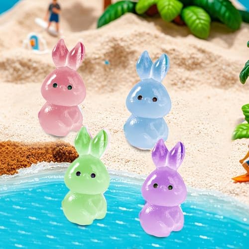 Mini Rabbit Figurines Resin Silicone Molds for DIY Fairy Garden Decor
