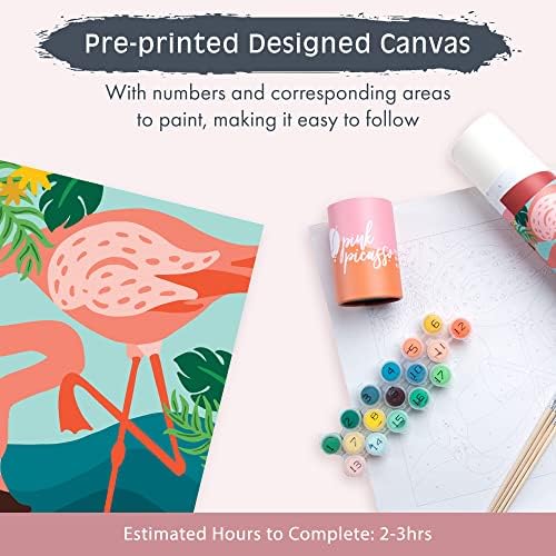 Pink Picasso Paint by Number Kit, All Ages, 8x10, Stand Out in the Crowd | Mid Century Modern Collection, Acrylic Paints and Brushes included, Pre-printed high quality canvas, DIY art kit, Gift-ready