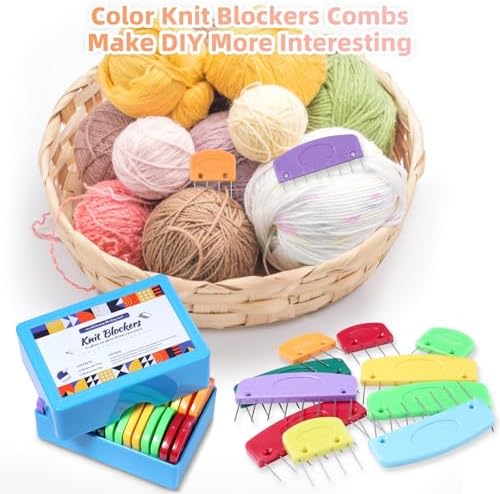 20 Pcs Knit Blocker Pins Combs, Color Knit Blockers Combs for Blocking