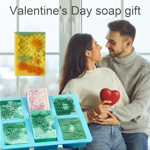 Silicone Soap Molds, 3D Detailed Flower & Rectangular Lace Pattern | Soap Molds for Soap Making, DIY Handmade Soap, Candle Wax Mold, Lotion Bar, Reusable, Wedding Favors