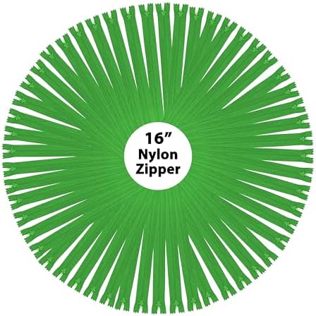 Mandala Crafts 80 PCs Green Closed-End 16 Inches Nylon Zippers for Sewing
