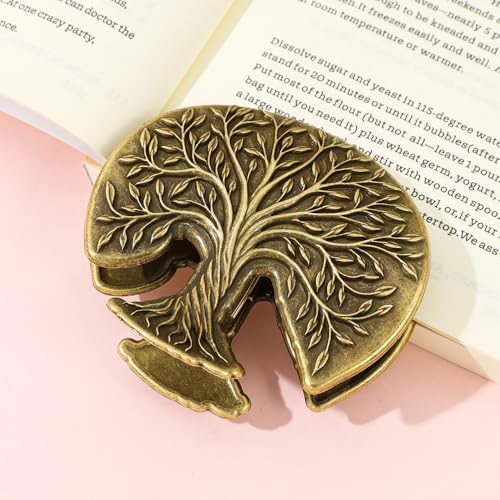 Vintage Plant Metal Bookmark Clips - Tree of Life/Tulip/Ginkgo Leaf Journal Clips, Traveler's Notebook Accessories, an Ideal Gift for Book Lovers and journaling Enthusiasts (Tree of Life Style A)