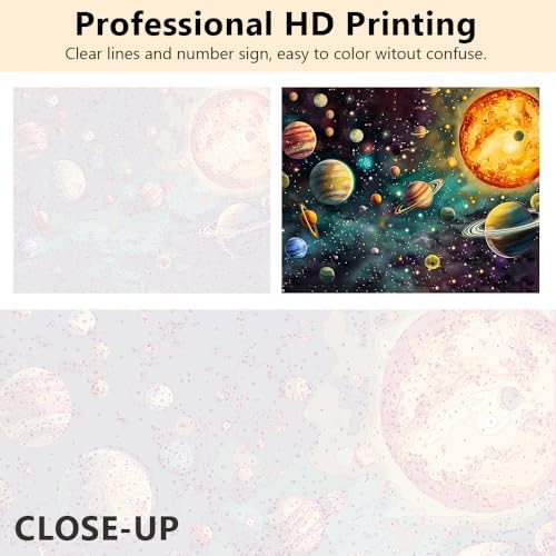 TUMOVO Adults Paint by Number Kits Planets & Vibrant Nebula Digital Art
