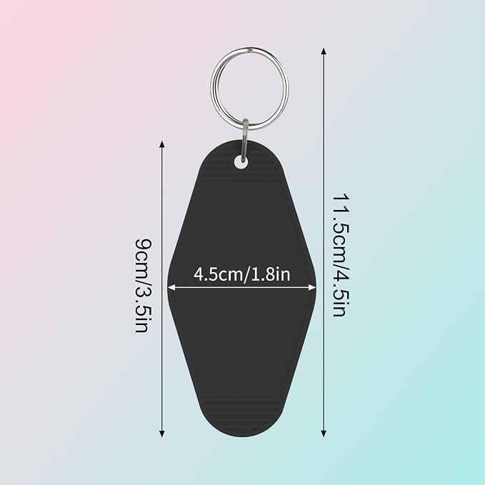 LOTMER 20/30/40/80 PCS Hotel Keychain Blank with Key Rings, 60 Colors Motel Key Chains for DIY Keychains