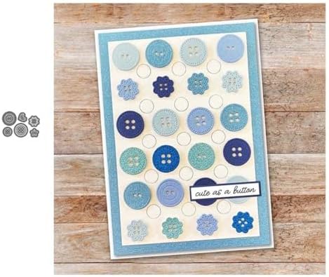 Scrapbooking Die-Cuts for Card Making, Christmas Metal Cutting Dies, Paper Craft Punch Template, Background Embossing Stencils, DIY Album Décor (6 Pcs Buttons-6x4.2cm)