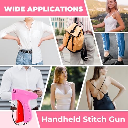 Stitch Gun for Clothes - Handheld Stitch Gun Quick Clothing Fixer - Tagging Gun - Includes 6 Needle, 1000 Black Fasteners & 1004 White Fasteners